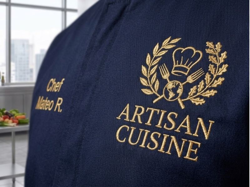 Bordado en uniforme chef